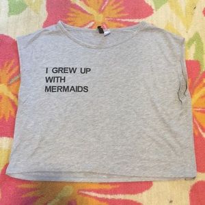 Grey graphic crop top